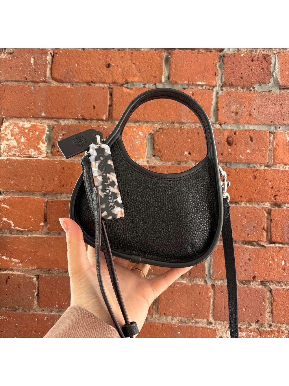 Coach Mini Ergo Bag with Crossbody Strap in Coachtopia Black Leather